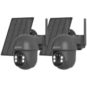ANRAN 2PCS 5MP 355° PTZ Solar Security Camera Wireless Outdoor Battery Powered