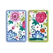 Caspari Large Type Bridge Playing Cards, Floral Porcelain - 2 Decks (PC151J)