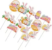 PEPLAYTAL 20pcs Easter Egg and Rabbit Vase Picks Decorative Table Centerpiece for Easter Party Home Decor