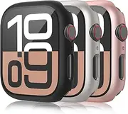 3 Pack Hard Case for Apple Watch Series 10 Screen Protector 42mm, Shockproof Scratch Resistant Protective Replacement Cover for iWatch 10