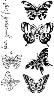 Best Friend Tattoos,Butterfly DC-SHY-BB156,Butterfly Tattoos,Water-Resistant,Lasts 1-2 Weeks,Resilience,Real Tattoo Look,18 x 11 cm