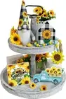 Rustic Farmhouse 5-Tiered Tray - Sunflower Wood Signs & Gnome Plush - Summer Dec