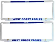 AFL Car Number Plate Frame Set Of Two - West Coast Eagles - Front/Back