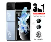 For Samsung Galaxy Z Flip3 5G 3 in 1 Screen Protector Hydrogel Flexible Full Coverage Plus Camera Lens-[3in1 for Z Flip 3]