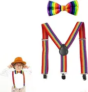[Butyeak] Children's Braces Bow Tie Sets, Braces Bow Tie Set, Y-Shape Adjustable Braces, Adjustable Bow Tie and Braces in Set for Boys and Girls