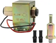 laffoonparts 12 Volt Electric Fuel Pump 3 To 6psi Solid State 110 LPH Petrol Universal with Brass Fittings & Self-priming Fuel Filter