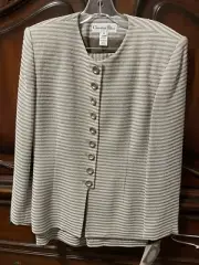 Authentic Christian Dior Women Suit Size 8, Blazer and Midi Skirt