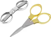 2 Pcs Small Folding Scissors Small Portable Travel Sewing Scissors Stainless Ste