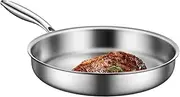 Frying Pan Stainless Steel,Anti-Slip Anti-Scalding Frying Pan with Handle | Woks & Stir-Fry Pots, Multi-Functional Cooking Skillets for Home and Outdoor Camping