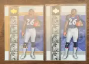 2004 Upper Deck Rookie Premier TATUM BELL 2 Card Lot Regular + Gold Parallel #6