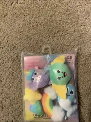 New Crocs Jibbitz Charms Magical plush Friends : Unicorn Rainbow Narwhal 5 Pc