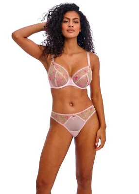 FREYA LOVE CRUSH PINK CHAMPAGNE UNDERWIRE PLUNGE BRA & BRIEF SET SIZE 30F / 8F