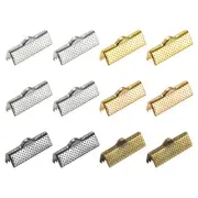240Pcs Ribbon Crimp Clamp Ends 20mm Cord End Clasp for DIY Craft 6 Colors