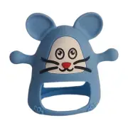 Silicone Baby Teether - Sensory Exploration, Teething relief, Easy to hold/Blue