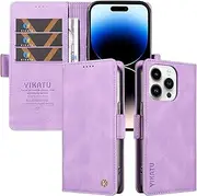 Umlovecase for iPhone 15 Pro Max Case,for iPhone 15 Pro Max Wallet Case,Pu Leather Folding Flip Case Magnetic Card Slot Stand Flip Case Protective Cover for iPhone 15 Pro Max-Purple