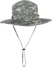 [CTM] Men's Crushable Wide Brim Camo Boonie Hat with Chin Cord