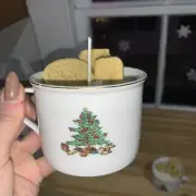 Handmade Milk And Cookies Christmas Candle Vintage Mug Gift