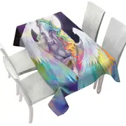 Colorful Rainbow Space Starlight Pegasus Tablecloth