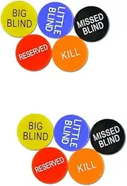 Vaguelly 10 Pcs Poker Chip Poker Tournaments Dealer Poker Button Dealer Button Red Poker Button Missed Blind Button Orange Poker Button Big Bling Button