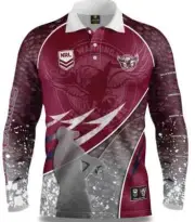 Manly Sea Eagles NRL Fishing Shirt Sizes S-5XL