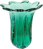 Extra Large Handmade Murano Glass Vase, Blown Glass Vase, Unique Vase, Table Centerpiece, Living Room, Wedding, Office Centerpiece, Table Display Flower, Handmade in Brazil, 21.8 Pounds (Green)