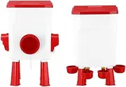 Pet Scene Chicken Feeder & Water Set,Hanging Poultry Feeding 12KG Large Capacity 11L Waterer Set, Automatic Feeder Food Dispense Rat Bird Proof…