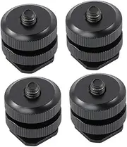 SEWACC 4pcs Aluminum Alloy Cold Shoe Adapter with Tripod Screw Dual Design for LED Light Microphone and Monitor Practical Camera Accessory for Photography Enthusiasts