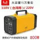 臺灣用戶外移動電源110V露營家用行動儲能電池充電寶應急備用220V
