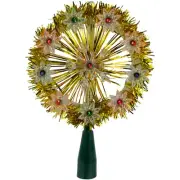 Northlight 7" Gold Tinsel Snowflake Starburst Christmas Tree Topper Multi Lights