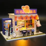 Sushi Shop Doll House Mini DIY Kit Wooden Craft 3DProduction Assembly Room Model
