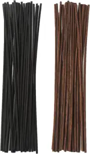nongcunren 25pcs Black and 25pcs Brown Rattan Reed Diffuser Sticks Replacemen...