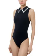Alice and Olivia Rothy Sleeveless Collared Bodysuit