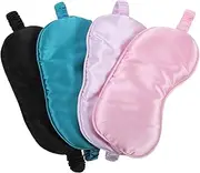 TOVINANNA 4pcs Faux Silk Sleep Masks Comfortable Light Blocking Eye Cover for Women Men Soft Satin Night Sleeping Mask for Travel Nap Meditation and Trip Favors
