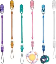 6 Pack Pacifier Clips with Adjustable Spring, Flexible Pacifier Holder Clips for Baby Boys and Girls, Retractable Chain BPA-Free, Lightweight Fits for Dummies & Soothers & Teething Toys, Great Baby Gifts