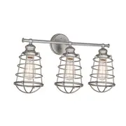 519728 Ajax Industrial Modern 3-Light Indoor Bathroom Vanity Light with Metal