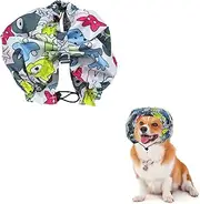 vomvomp Adjustable Dog Shower Cap Waterproof Ear Protection for Small Pets, One Size (Fits Small Pets), Multicolor, Polyester, Waterproof Fabric, Hand Wash Only