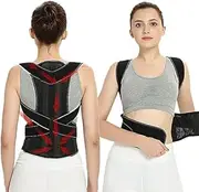 Corrector Correction,Adjustable Back Spine Adult Humpback Support Brace Shoulder Belt Easy to Use,Black-Small,Black-Small