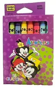 Vintage Golden Books Animaniacs 16 Multi Color Crayons. Non-Toxic