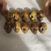 10Pcs 5cm Natural Tiger Eye Quartz Crystal Skull Carving Head Sculpture Healing