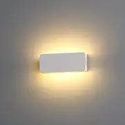 DAWALIGHT Adjustable Wall Lights Indoor 4W LED Wall Lamp 3000K Warm White Up Down Lights Mains Powered Wall Sconce Light for Living Room Bedrooms Hallway, Aluminum, White