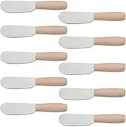 Dadamong 10 Pieces Cheese Spreader Set, Multipurpose Stainless Steel Mini Butter Spreader Knives with Plastic Handle, Bread Sandwich Cream Cheese Condiment Knives, 4 Inches Small Size