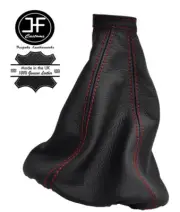 RED STITCH GENUINE LEATHER MANUAL GEAR GAITER FITS FIAT PANDA MK3 2012-2016