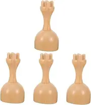 4pcs Neck Massager Smart Cup Massage Cool Suction Cups for Massage Kneading Massagers Hand Held Machine Home Foot Machine Cushions Kit Roller Hand Point Tool Body Khaki Wooden