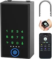 eLinkSmart Lock Box for Keys with Code, Large Capacity Fingerprint Smart Bluetooth Digital Wall Mount Key Hider Electronic Combination Lockbox for Realtor, Hosts, Keys Safe Storage, Hide a Key