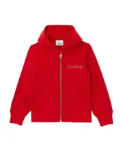 logo script-print zipped hoodie 8Y,6Y Red