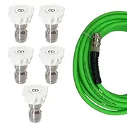 Pressure Washer Bounons, Pressure Washer Nozzle - 5x Power Washer Head, Quick Connector, Replacement Spray Tips for Garden, Yard, Driveways and Patios