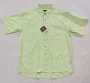 DRAKE Fishing Flyweight Vented Back Men's Size M Short Sleeve Shirt Bright Green