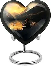 Fishing Heart Cremation hUrns for Human Ashes, Fisherman Funeral Urn for Ash, Memorial Gift for Male & Female