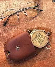 Ralph Waldo Emerson Quote Brass Compass Do not go Poem Compass with Leather Case for Graduation, Baptism, Confirmation - Brass Pocket Compass Gifts