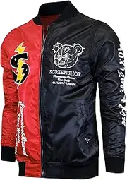 [SCREENSHOT] Hip-Hop Urban NYC Fashion Bomber Jacket - Modern Outdoor Lightweight Streetwear Graffiti Print Zip Up Top